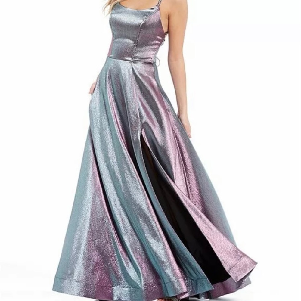 Xtraodinary PINK/TEAL Metallic Gown